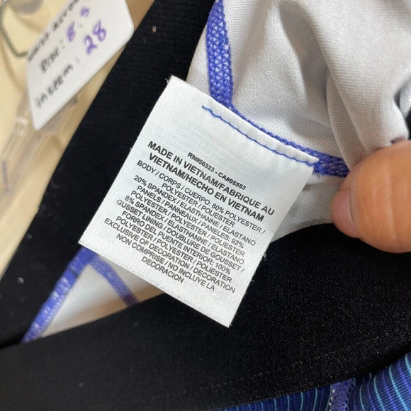 Nike Pro Dry Fit Blue & Black Pyramid Leggings Swoosh Logo Geometric Size S - Picture 7 of 8